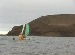 Laurie approaching Steep Island 