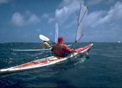 Toby and Ian sailing, near albatross Island