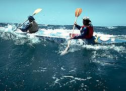 Ian and Jenny, just before capsize in Banks Strait