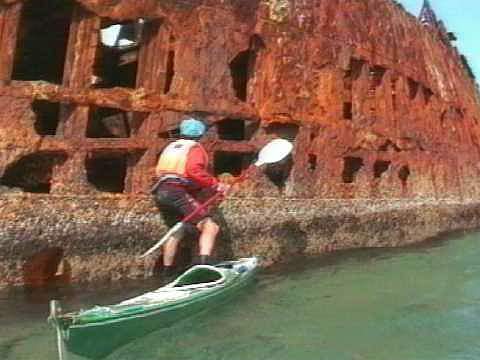 Mick Verrier climbing aboard the wreck Farsund