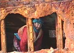 Mick climbing aboard the Farsund