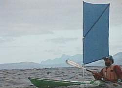 Mick approaching Little Musselroe Bay