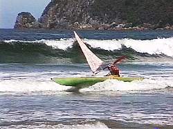 Landing in surf, Ketchem Bay