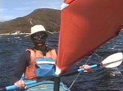 Grant sailing up Bathurst Narrows