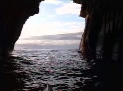 Looking out of the sea cave