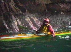 Laurie inside the sea cave