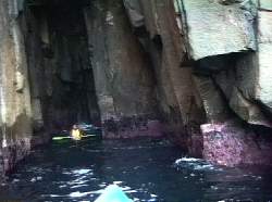 Laurie in the sea cave