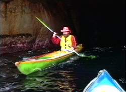 Laurie leaving the sea cave