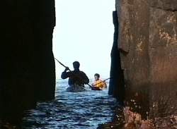 In the cave.