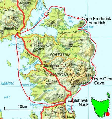 A map of the Pirates Bay Trip 