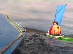 Mick with sails up