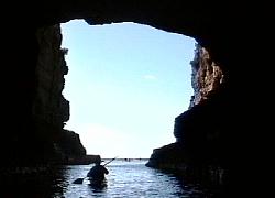 Looking out of Tasmans Arch