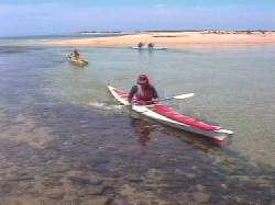 Paddling up the river