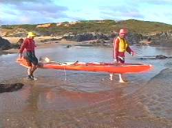 Carrying the boats down