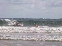 Ian surfing in